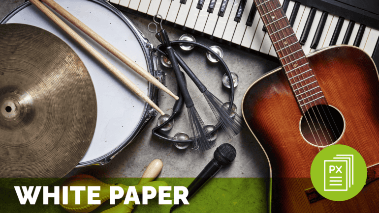 a musical instruments on a surface, showcasing tools of live entertainment