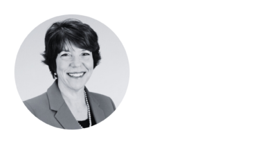 a black and white headshot of Terri Hepp