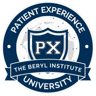 Patient Experience University logo, in the style of a university crest.